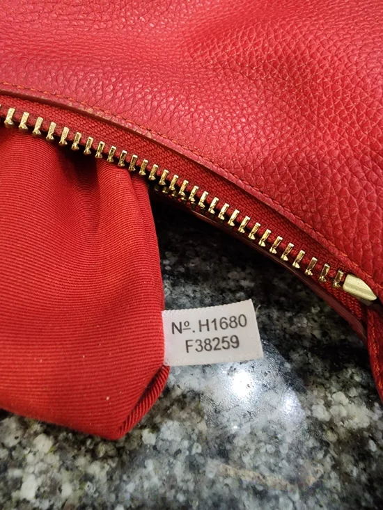 Coach Harley Hobo Pebbled Leather Shoulder Bag in Red-14×10×4.5 - Picture 2 of 9